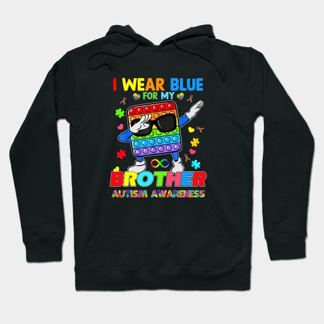 Poplt Dab I Wear Blue For My Brother Puzzle Autism Awareness Hoodie by Brodrick Arlette Store